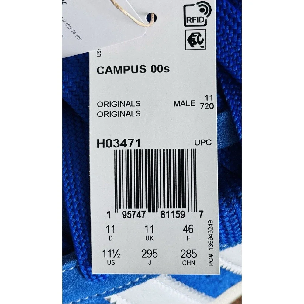 Men’s Size 11.5 adidas Campus 00s Semi Lucid Blue Cloud White H03471 NIB